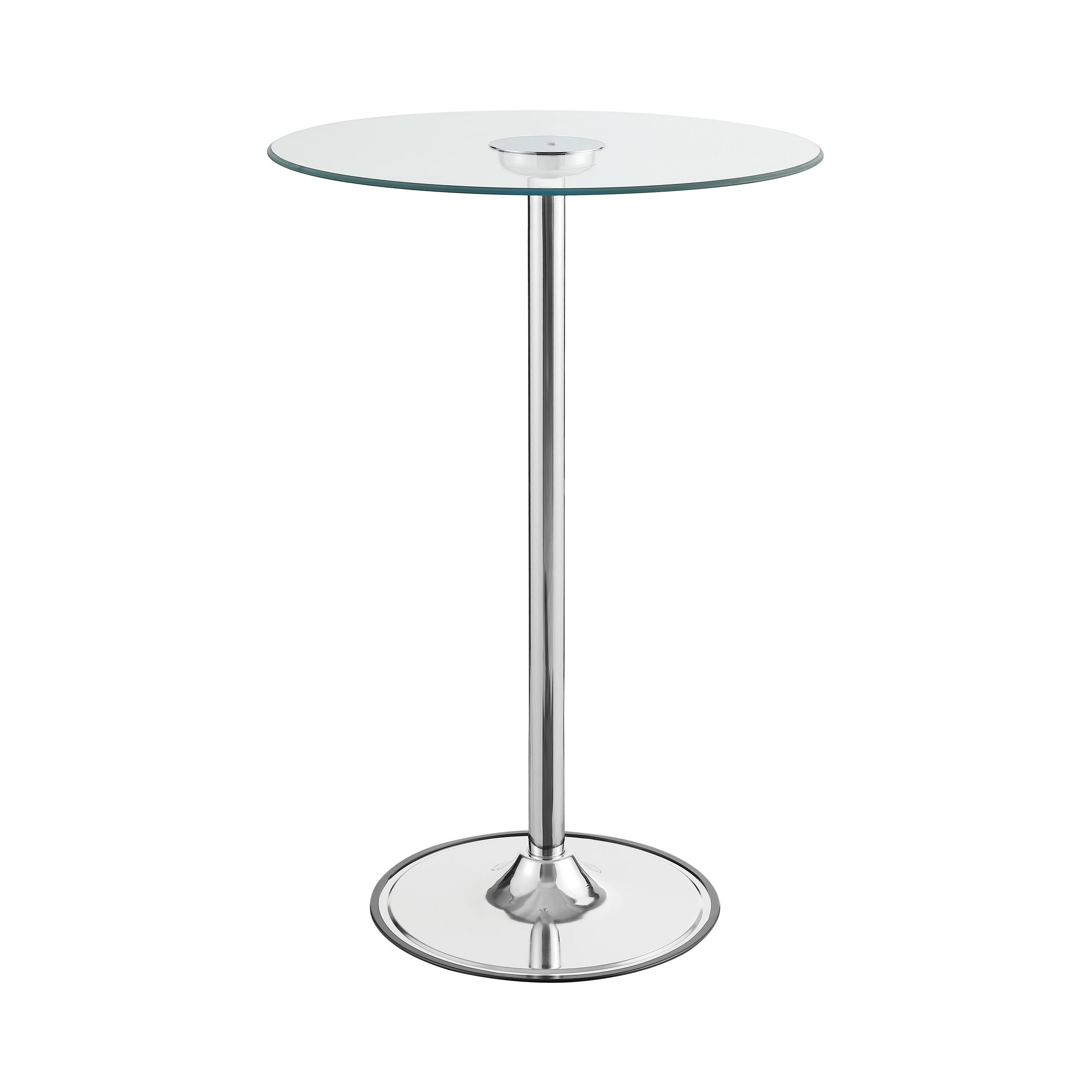 Coaster Furniture Thea 122400 Round 28-inch Glass Top LED Bistro Bar Table - Chrome IMAGE 1